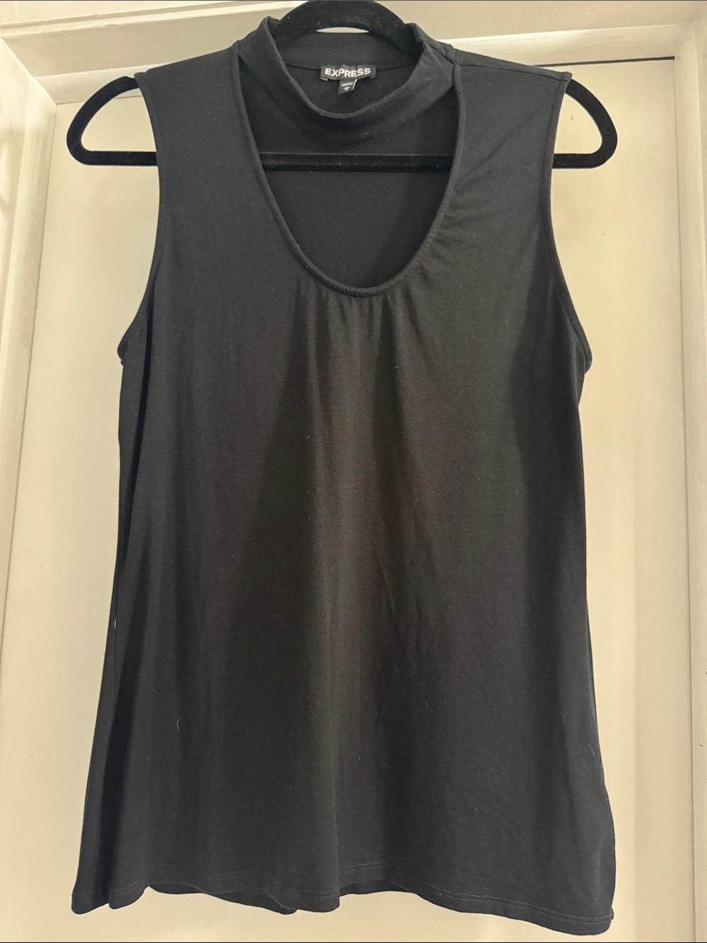 Express Black Sleeveless Top with Mock Neck